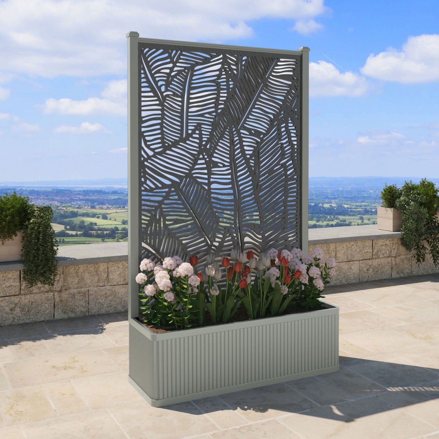 Feather Screen high flower pot with LED