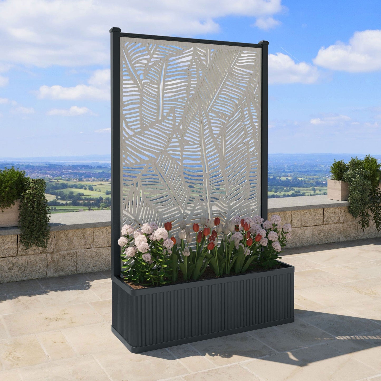 Feather Screen high flower pot with LED
