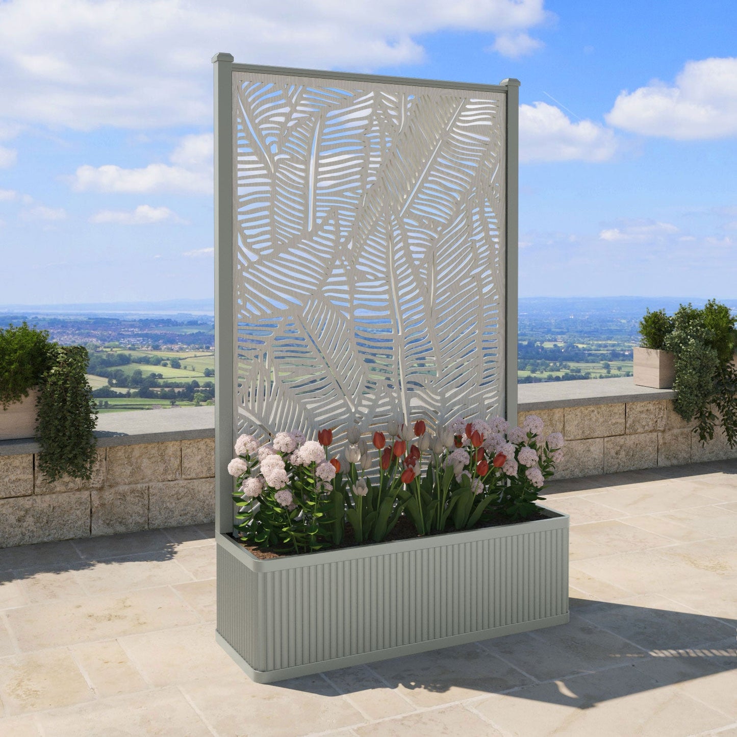 Feather Screen high flower pot with LED