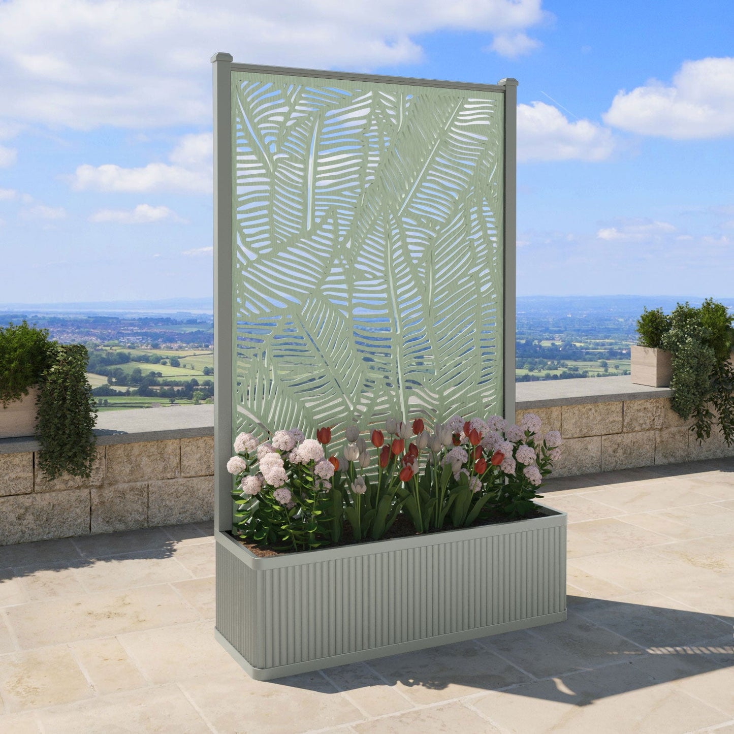 Feather Screen high flower pot with LED