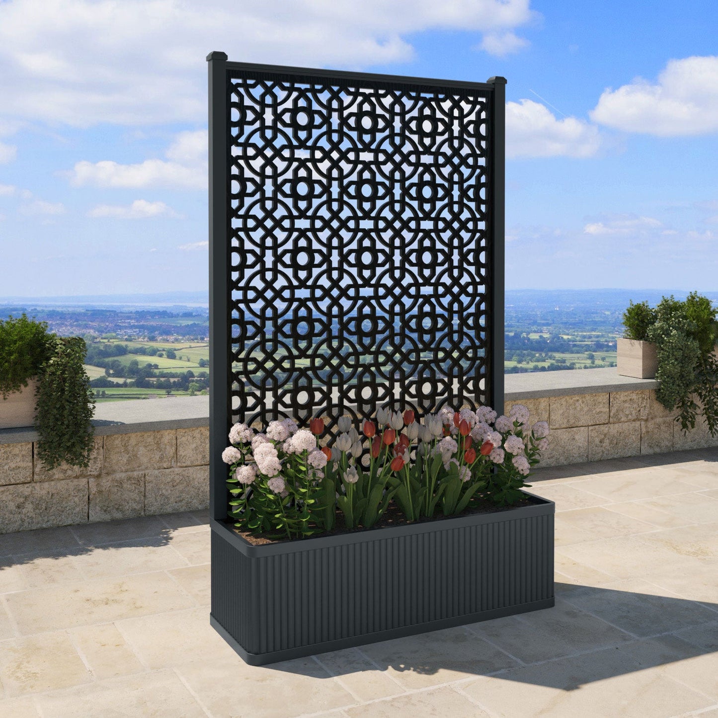 Nabila Screen high flower pot with LED