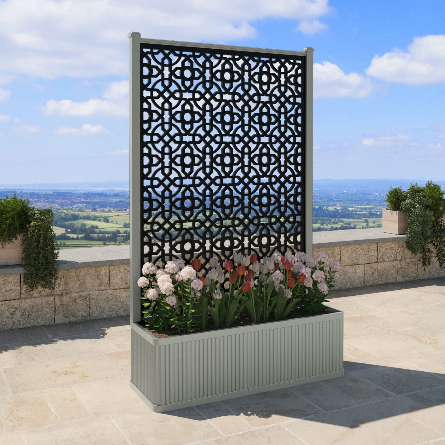 Nabila Screen high flower pot with LED