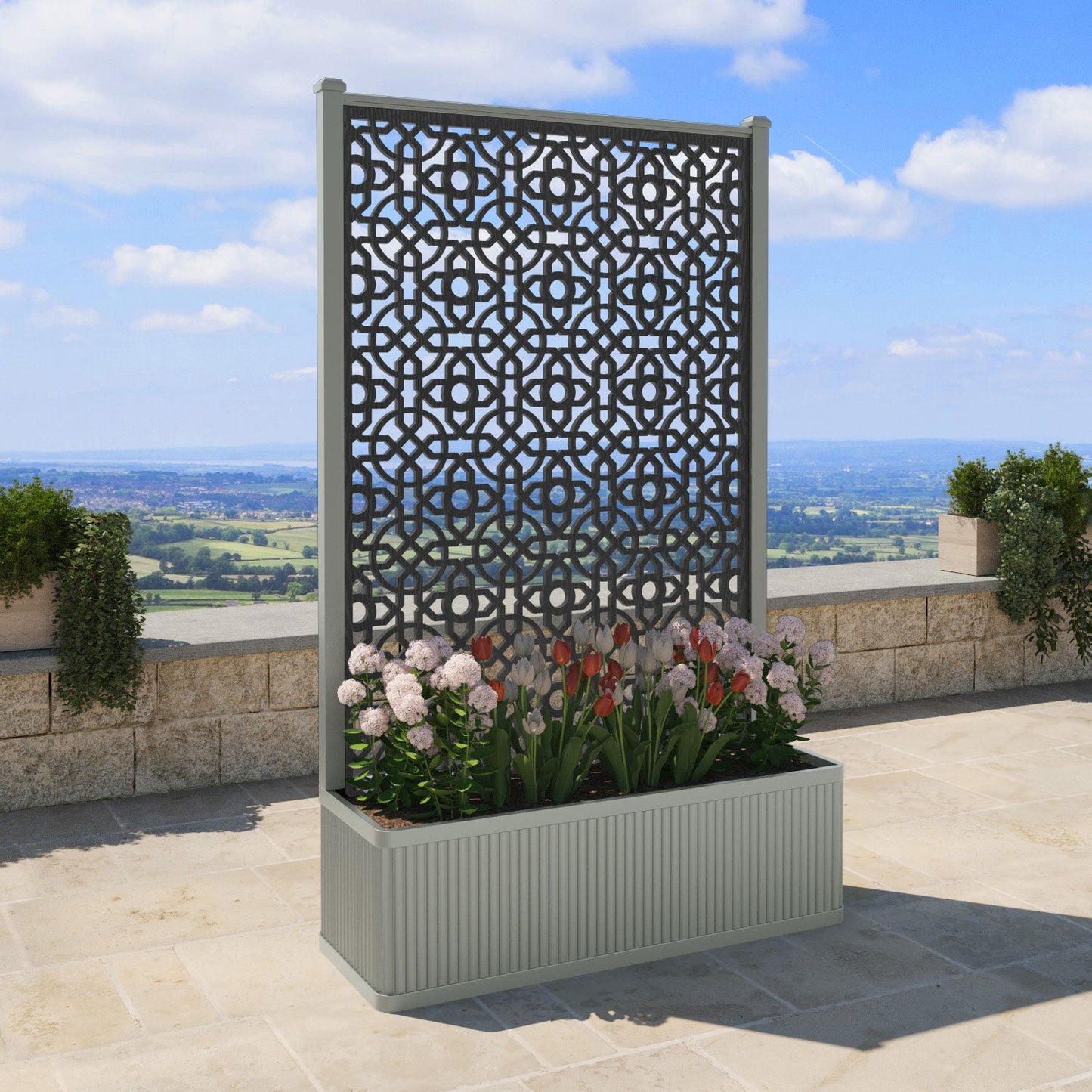 Nabila Screen high flower pot with LED