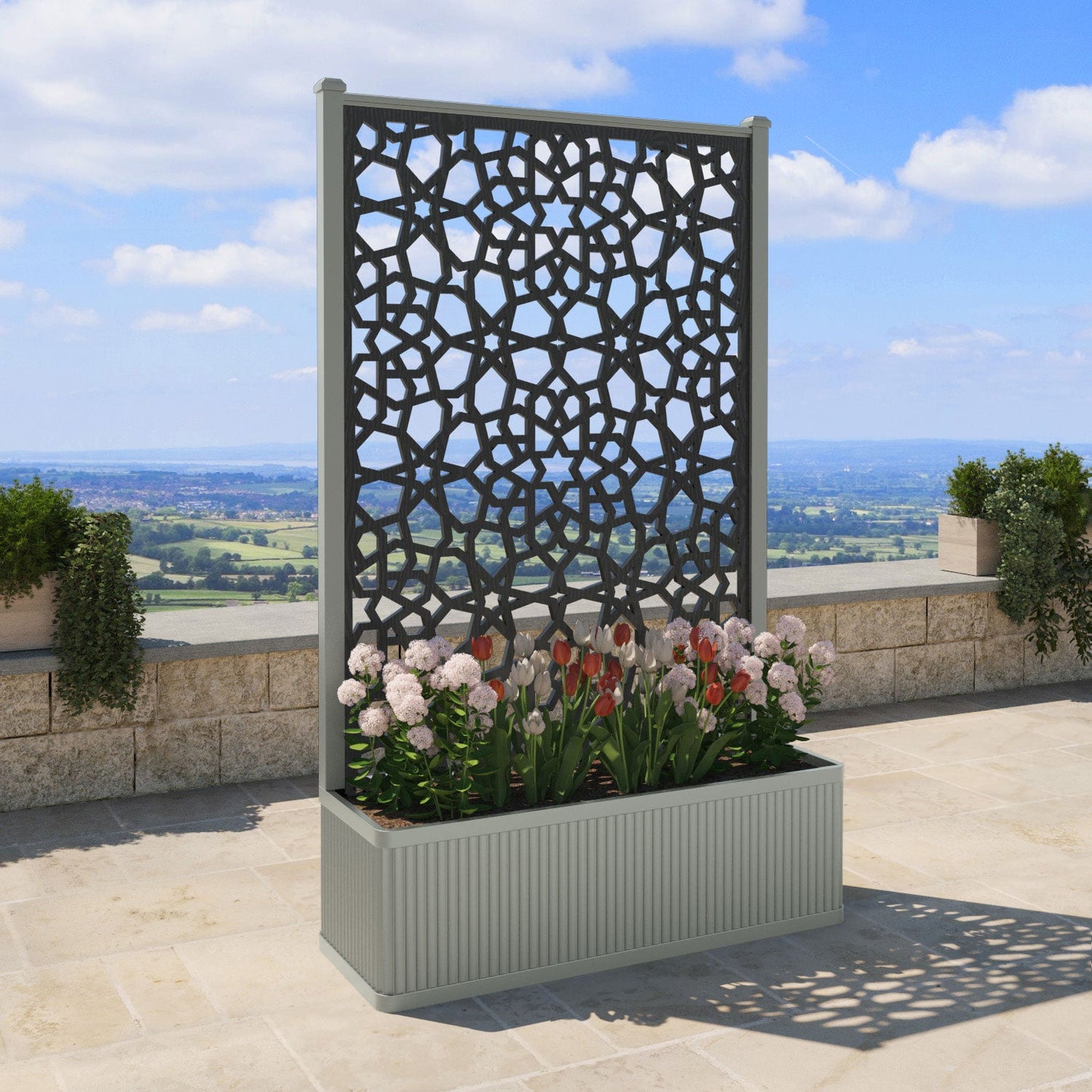 Nazira Screen high flower pot with LED