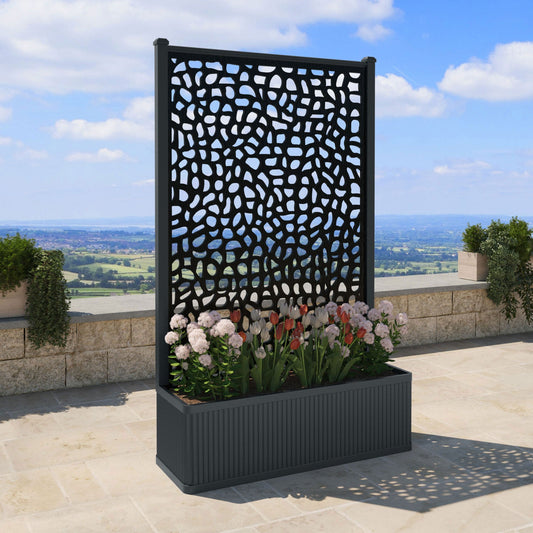 Pebble Screen high flower pot with LED
