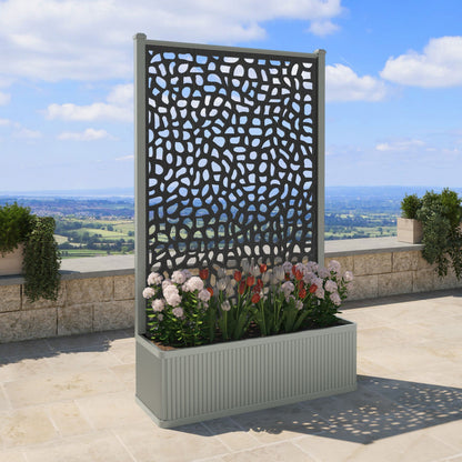 Pebble Screen high flower pot with LED