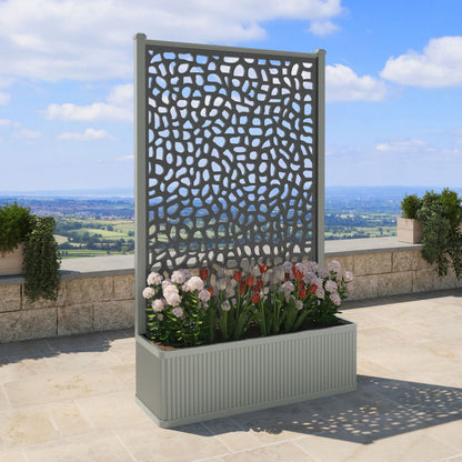 Pebble Screen high flower pot with LED