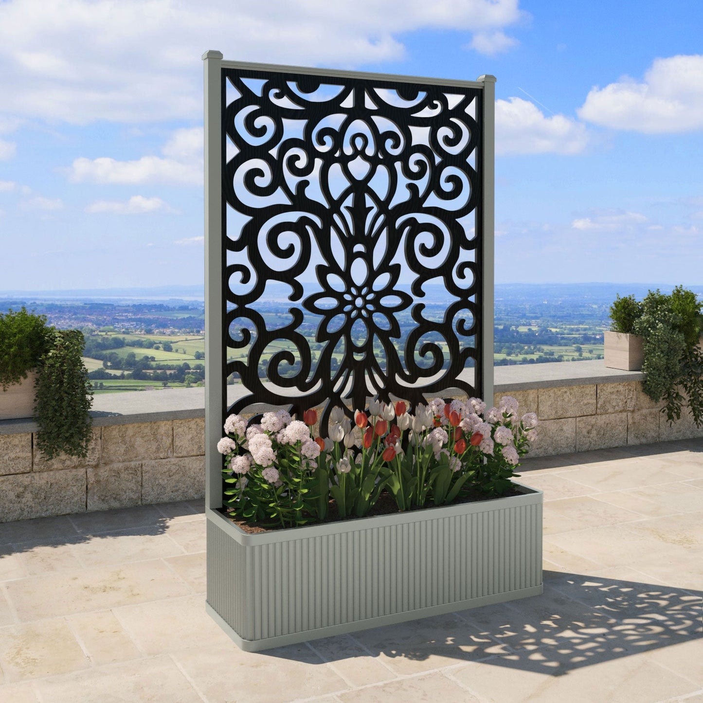 Windsor Screen high flower pot with LED