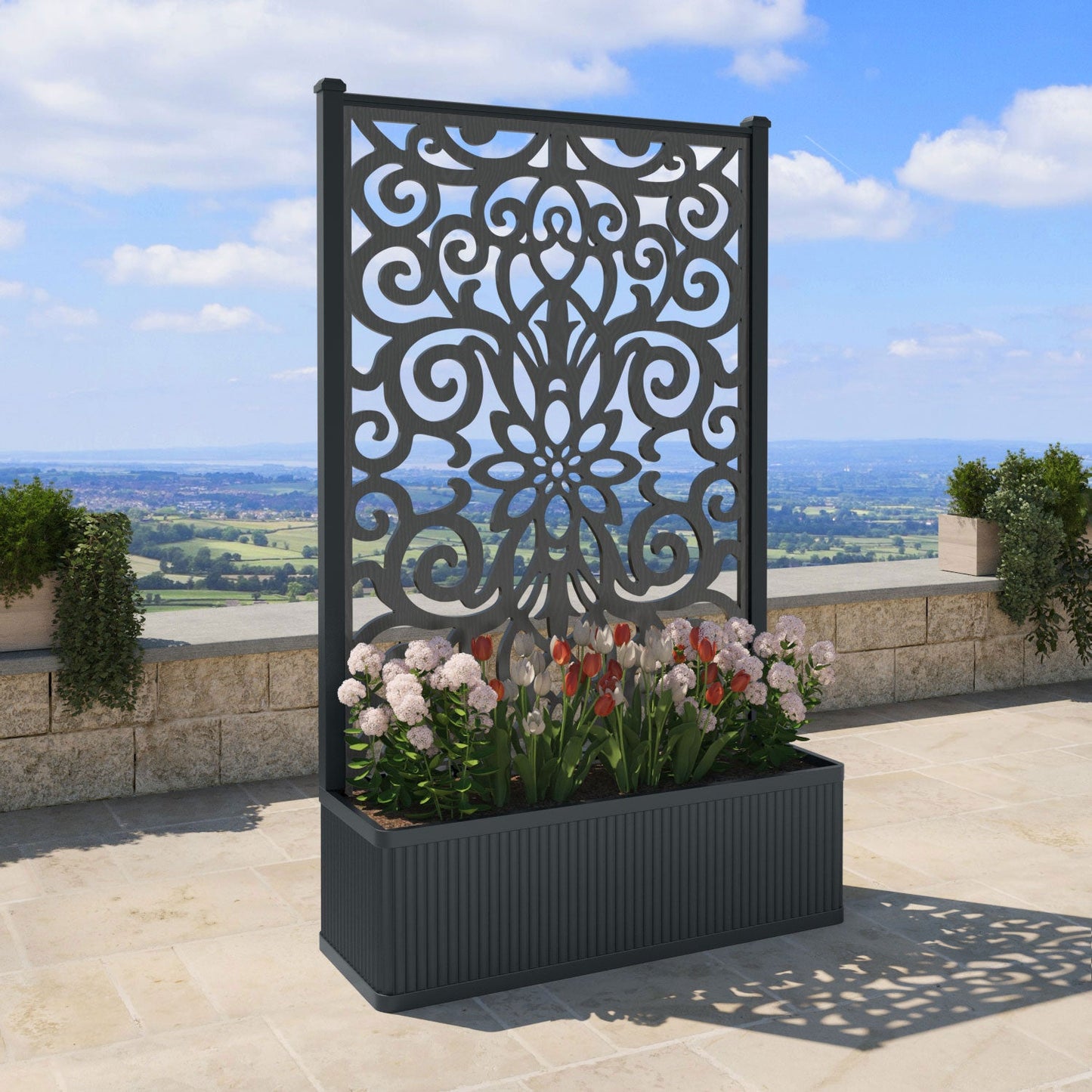 Windsor Screen high flower pot with LED