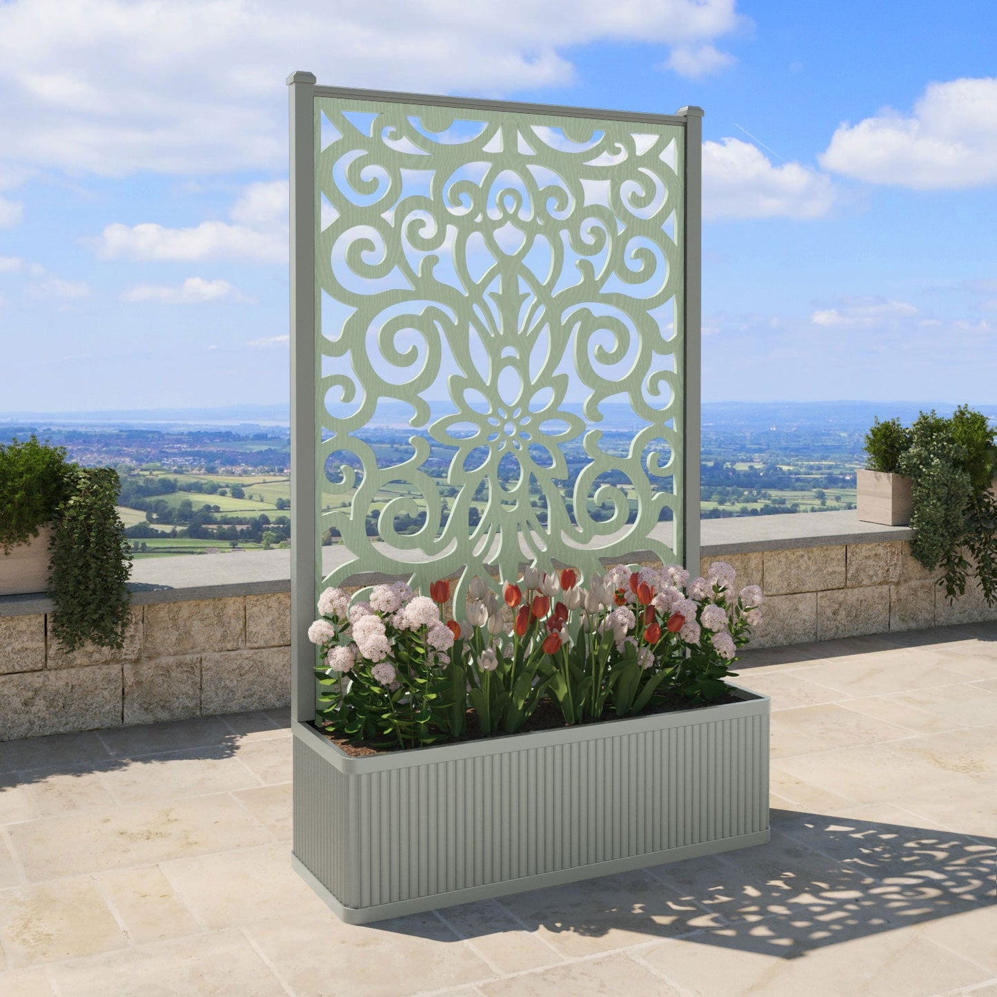 Windsor Screen high flower pot with LED