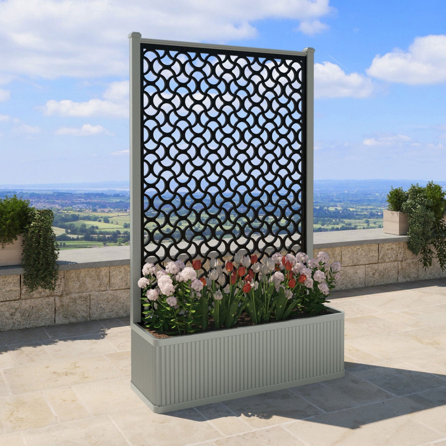 Vida Screen high flower pot with LED