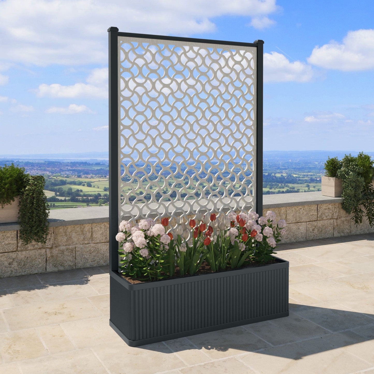 Vida Screen high flower pot with LED