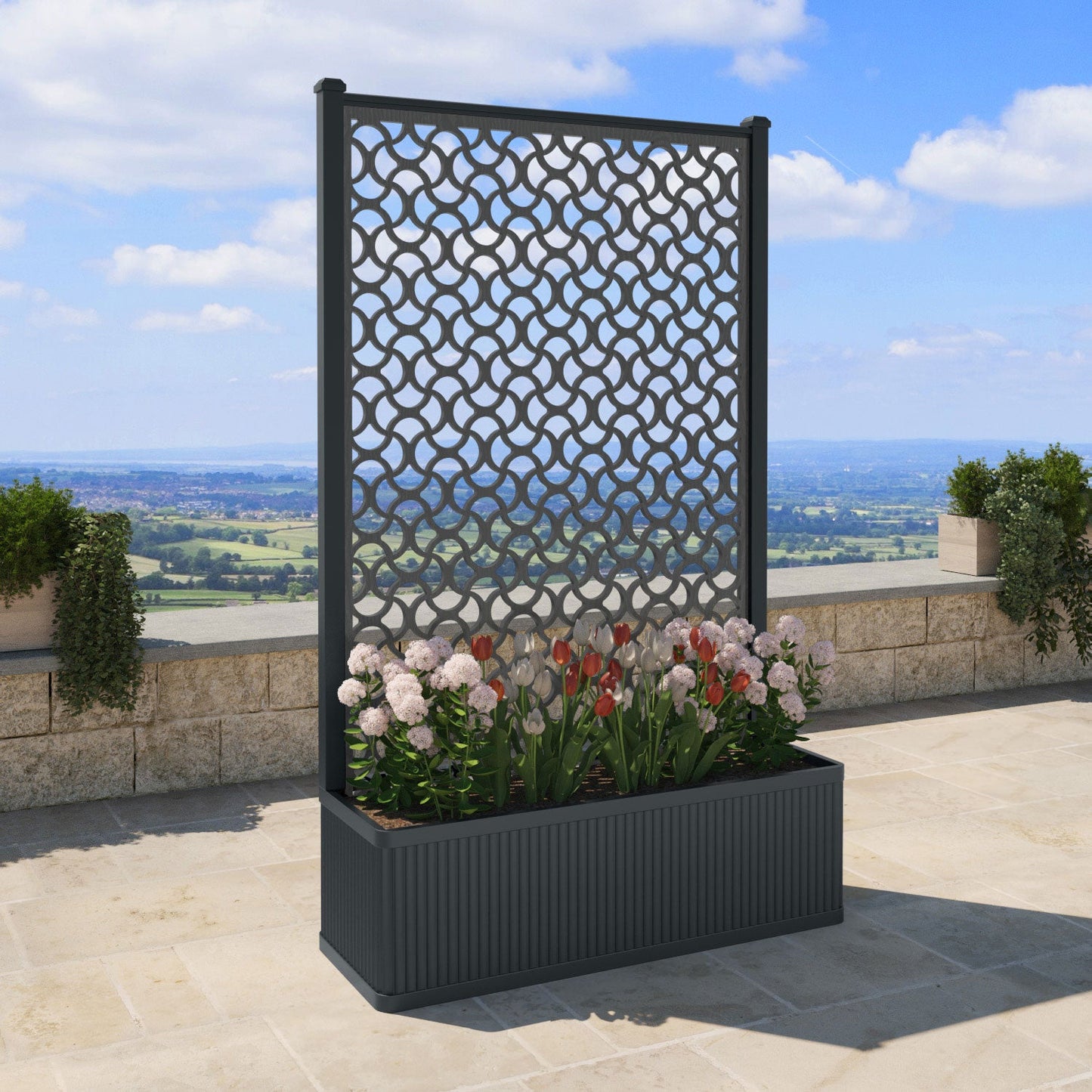 Vida Screen high flower pot with LED