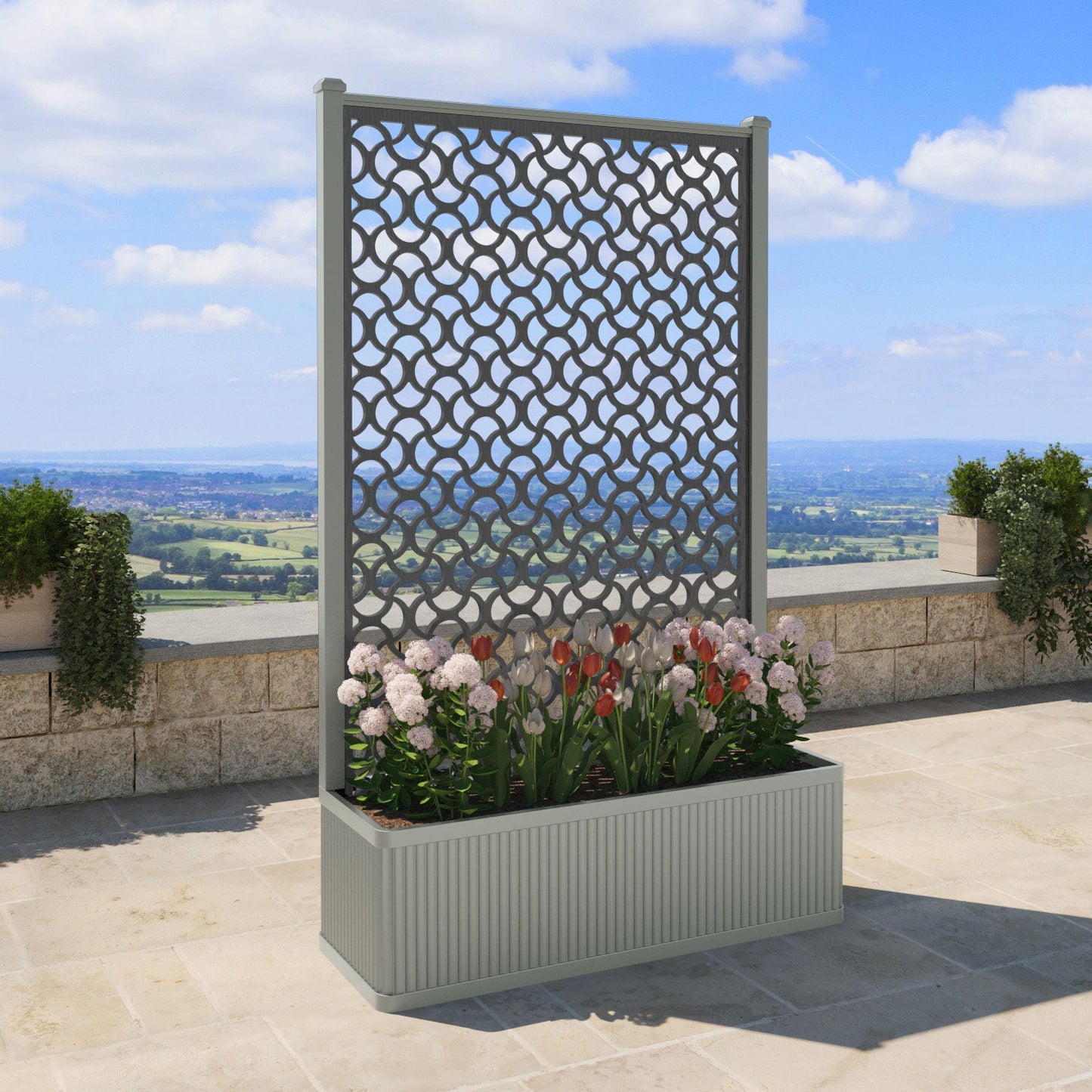 Vida Screen high flower pot with LED