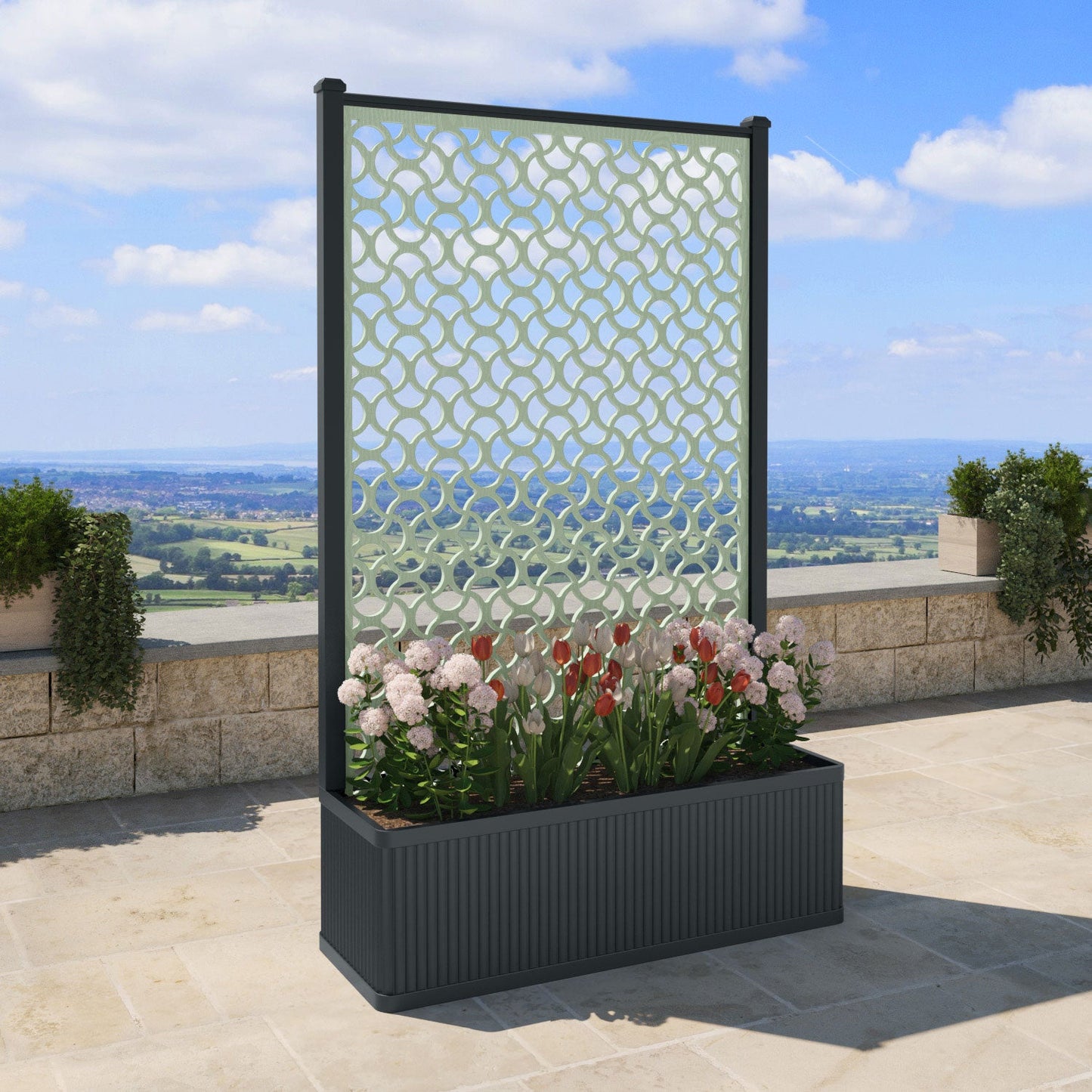 Vida Screen high flower pot with LED