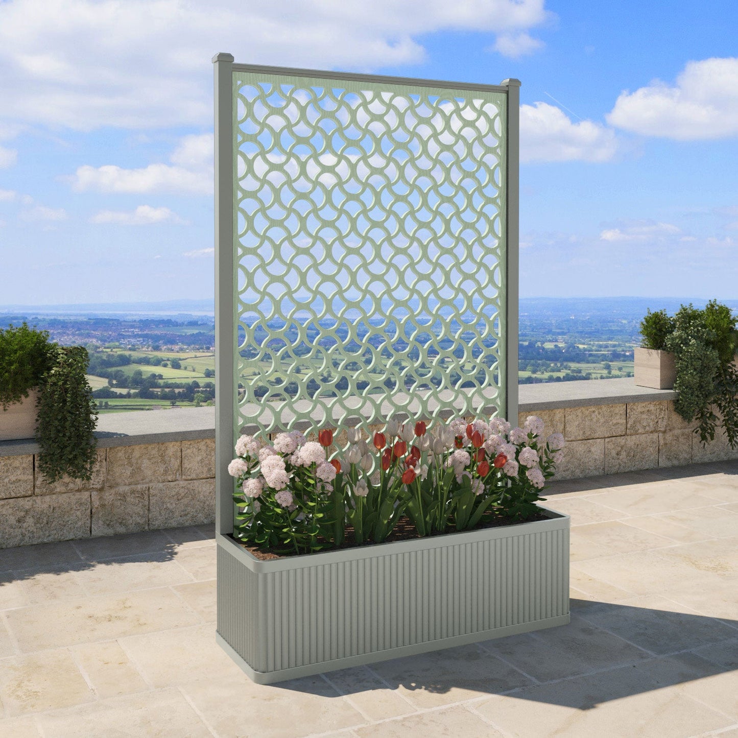 Vida Screen high flower pot with LED