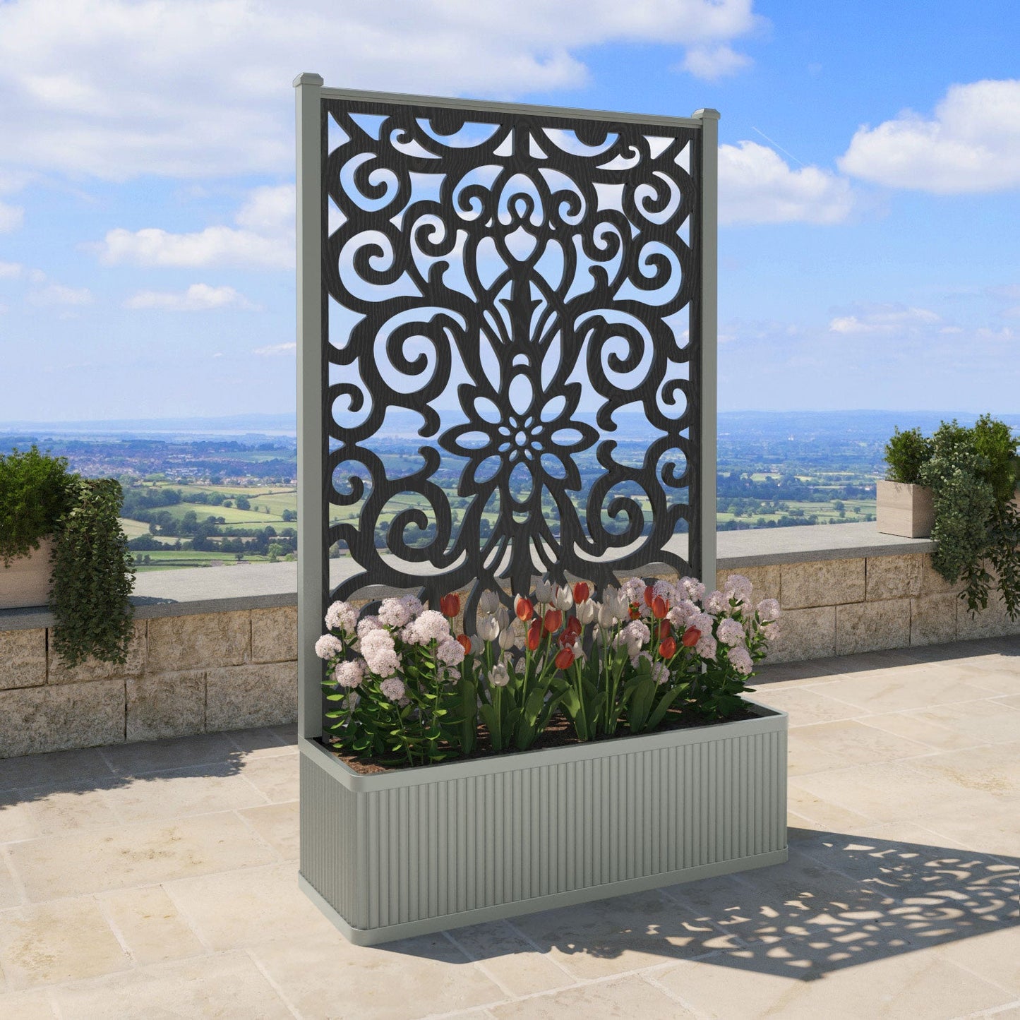 Windsor Screen high flower pot with LED