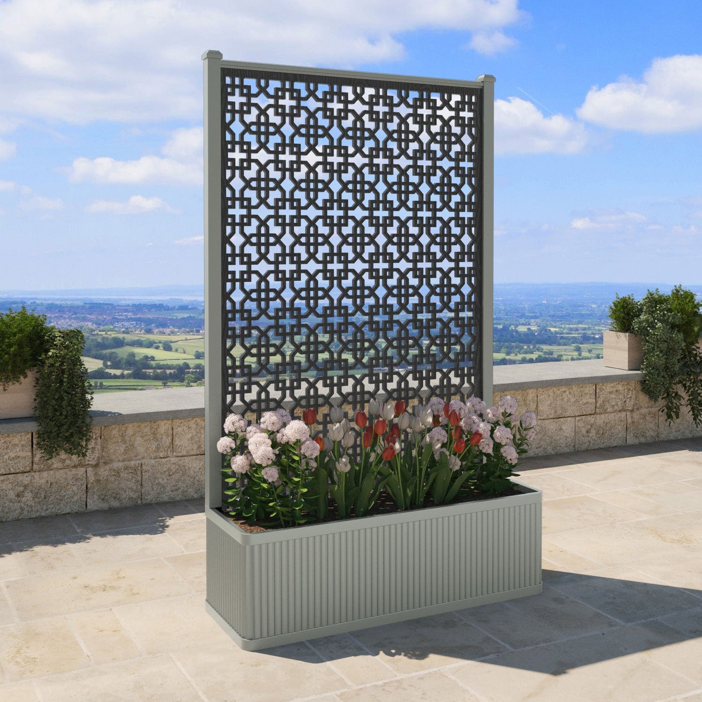 Zaria Screen high flower pot with LED