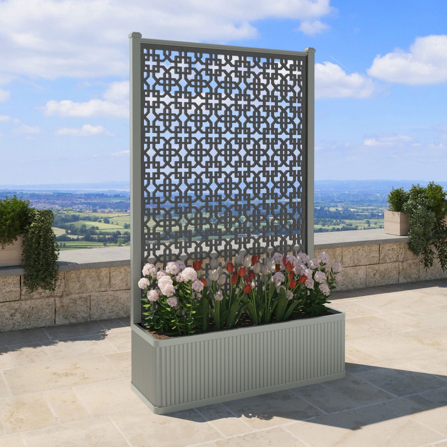 Zaria Screen high flower pot with LED