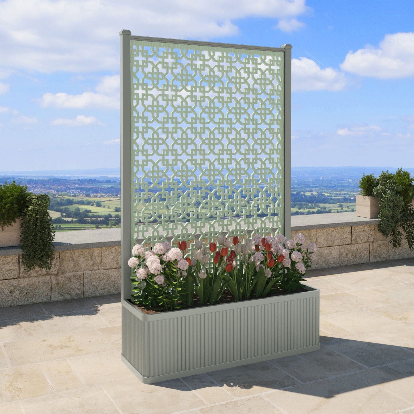 Zaria Screen high flower pot with LED